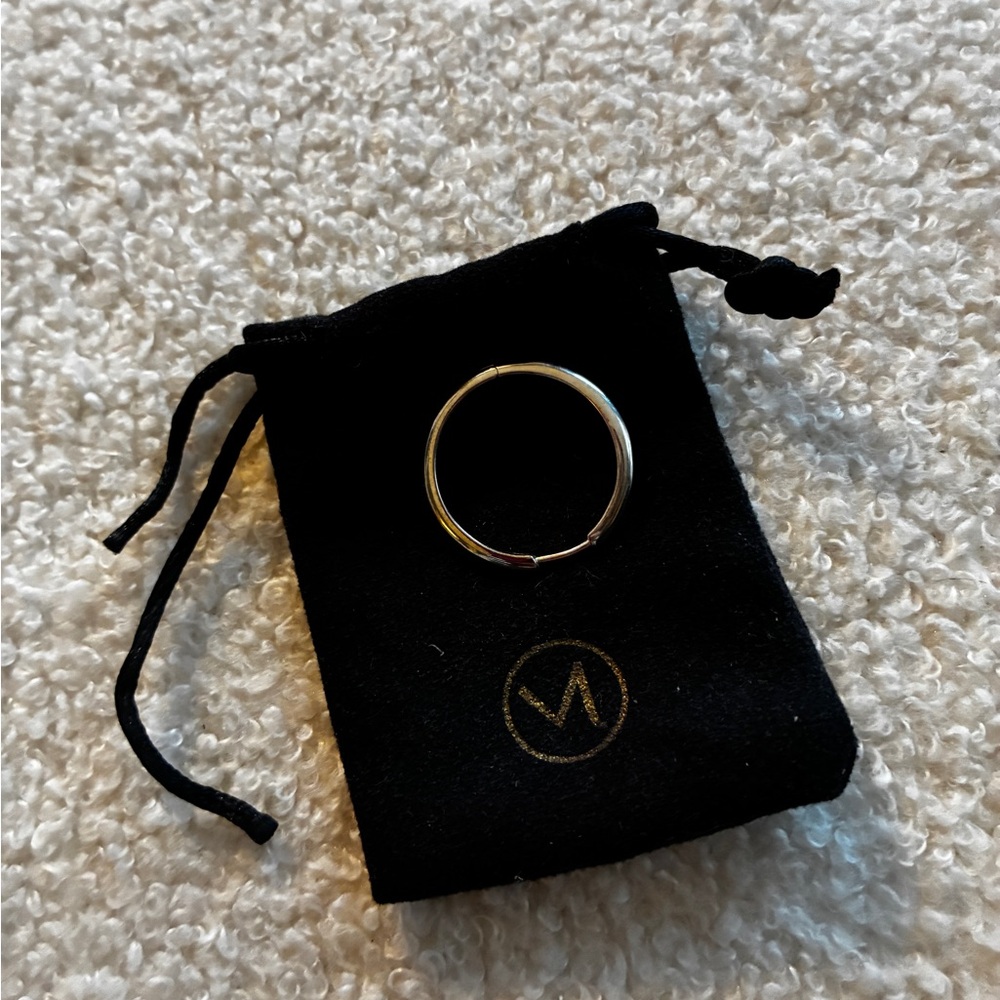 mejuri silver tube large hoop - single